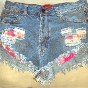 Denim ripped shorts